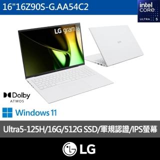 【LG 樂金】Gram 16吋 Ultra 5 輕薄AI筆電(16Z90S-G.AA54C2/Ultra5-125H/16G/512G SSD/W11/冰雪白)