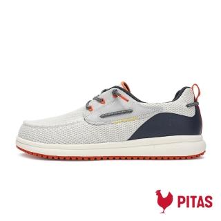 【Walk In Pitas】男鞋 WAVE BAY 時尚再生懶人鞋/休閒鞋(PI2541-007 浪淘藍白)