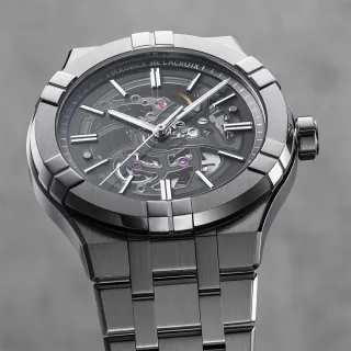 【Maurice Lacroix 艾美錶】AIKON鏤空機械錶-灰/42mm 禮物 送禮(AI6008-SS002-030-1)