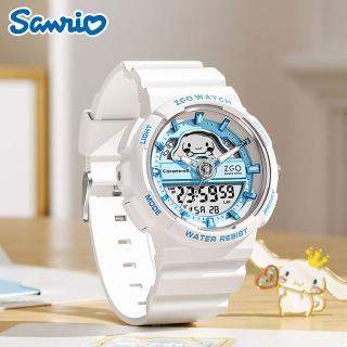 【SANRIO 三麗鷗】萌趣大耳狗多功能防水電子錶運動手錶(兒童 學生 手錶)