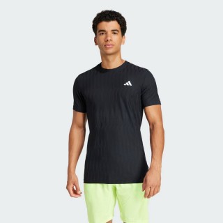 【adidas 愛迪達】CLIMACOOL+ AIRCHILL FREELIFT 短袖上衣(JF8459 男款 運動上衣 網球T恤 黑)