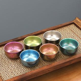 【CS22】冰花彩色純鈦玲瓏杯套組(茶杯)