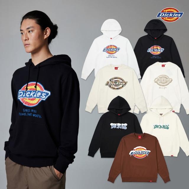 【Dickies】男女款趣味Logo長袖帽T/大學T(多款任選/保暖/上衣)