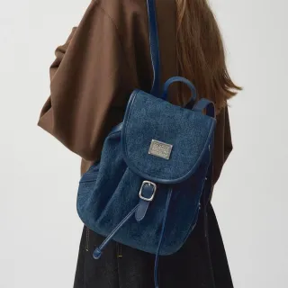【MARITHE FRANCOIS GIRBAUD】官方旗艦｜經典LOGO束口翻蓋後背包 MFG(深藍色)