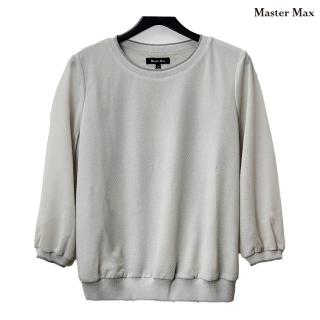 【Master Max】拼接羅紋撞色素面七分袖上衣(8327128)