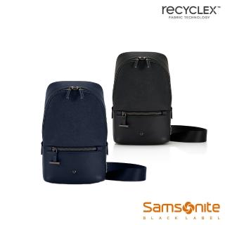 【Samsonite 新秀麗】Black Lable MYLES 時尚專業商務頂級皮革尼龍多層斜肩包/胸包/單肩包/斜揹包(黑)
