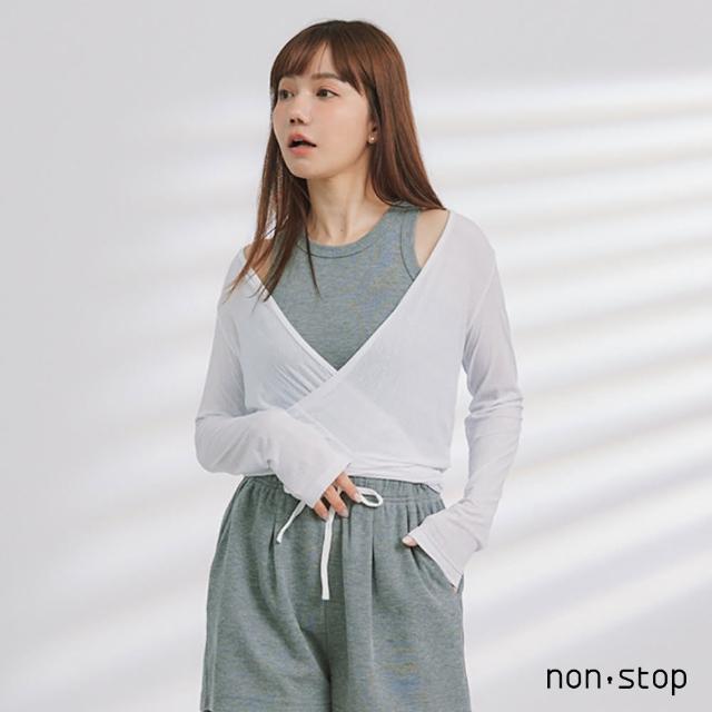 【non-stop】合身交叉綁帶運動罩衫-2色