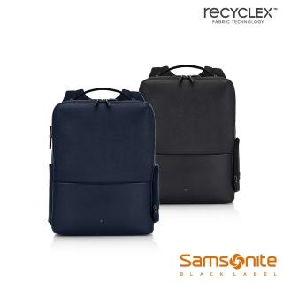 【Samsonite 新秀麗】Black Lable MYLES 時尚專業商務頂級皮革尼龍筆電後揹包/雙肩包/電腦包15.6吋(黑)