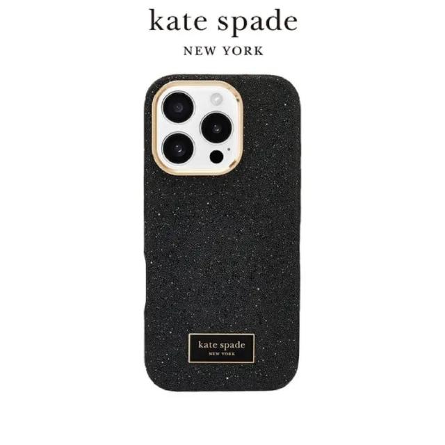 【KATE SPADE】iPhone 16系列 MagSafe 精品 冰晶殼 手機殼 子夜黑(磁吸)