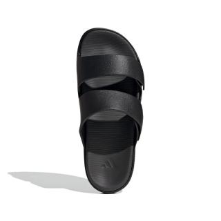 【adidas 愛迪達】Znsory Sandal 男鞋 女鞋 黑色 中性 兩槓拖 魔鬼氈 雙槓 運動 休閒 拖鞋 JR3122
