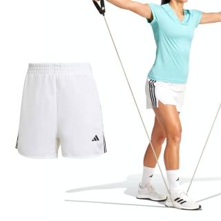 【adidas 愛迪達】3S Short High R 女款 白色 運動 休閒 吸濕 排汗 亞規 腰部鬆緊 短褲 JF4360