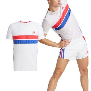 【adidas 愛迪達】Adizero R Tee 男款 白色 訓練 慢跑 吸濕 排汗 亞規 運動 上衣 圓領 短袖 JD7315
