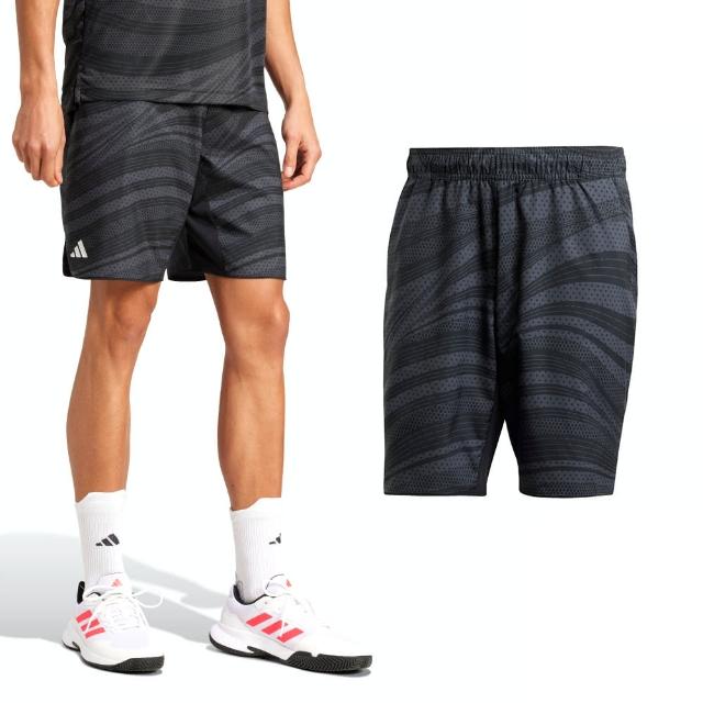 【adidas 愛迪達】Club Graph Short 男款 黑色 吸濕 排汗 快乾 亞規 運動 休閒 短褲 JF8426