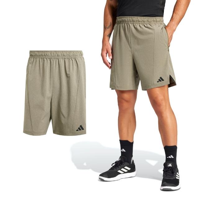【adidas 愛迪達】D4T MEL Short 男款 灰綠色 運動 休閒 訓練 亞規 短褲 JI8145