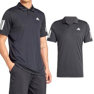 【adidas 愛迪達】Club 3STR Polo 男款 黑色 運動 休閒 Polo衫 亞規 吸濕 排汗 短袖 JG0985