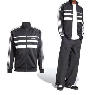 【adidas 愛迪達】FIRST TT 男款 黑色 三葉草 運動 立領 外套 JP1046