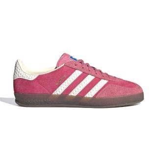 【adidas 愛迪達】Gazelle Indoor 男鞋 女鞋 粉白色 麂皮 低筒 三條紋 跳色 情侶鞋 休閒鞋 IF1809