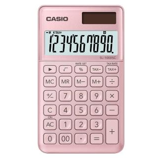 【CASIO 卡西歐】10位元璀璨晶耀攜帶型計算機-香檳粉(SL-1000SC-PK)