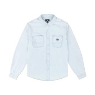 【CONVERSE】Woven LS Button Down 男款 淺藍色 休閒 襯衫 長袖 10027335-A01