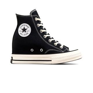 【CONVERSE】Chuck 70 Wedge Hi 女鞋 黑色 帆布鞋 高筒 內增高 休閒鞋 A12563C