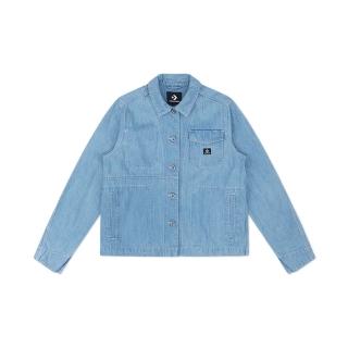 【CONVERSE】Denim Chore Coat 女款 淺藍色 牛仔 襯衫 休閒 夾克 長袖 10027976-A01