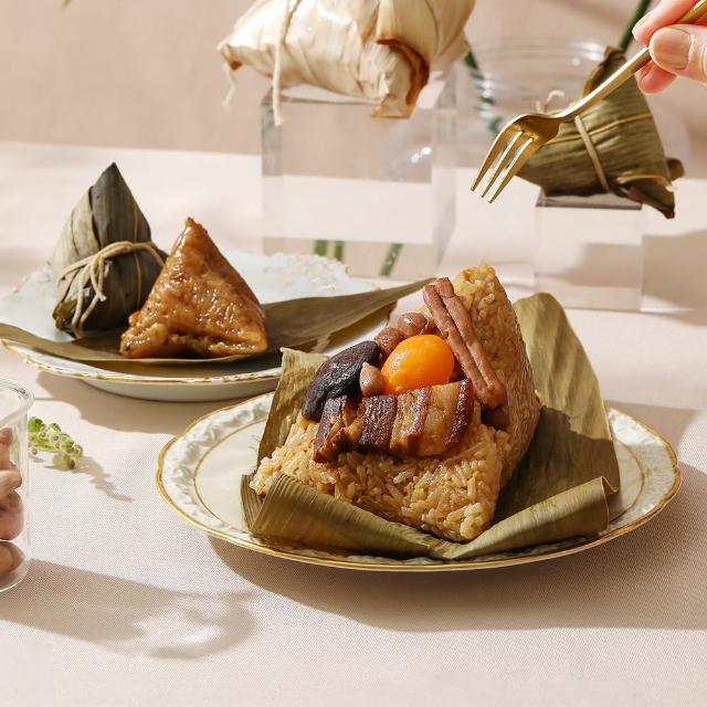 【金格食品】端午節復古系南北肉粽(北部蛋黃粽5入/南部小巧粽10入)