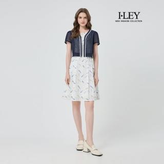 【ILEY 伊蕾】假兩件純棉印花洋裝(白；M-XL；1252017408)