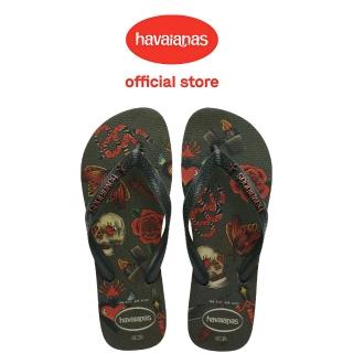 【havaianas 哈瓦仕】拖鞋 男鞋 夾腳拖 紋身圖騰 骷髏頭 玫瑰 Top Tribo 綠 4144505-4896M(哈瓦士)