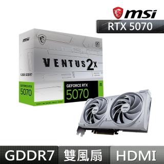 【MSI 微星】GeForce RTX 5070 12G VENTUS 2X OC WHITE 顯示卡