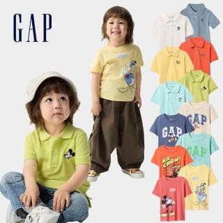 【GAP】男幼童裝 Gap x Disney迪士尼聯名 Logo純棉刺繡/印花圓領短袖T恤/Polo衫-多款任選(744760&742993)