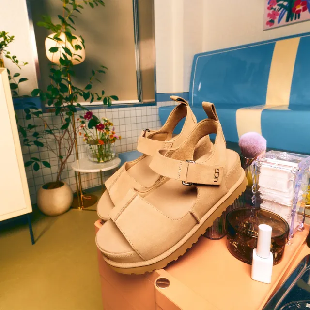 【UGG】涼鞋女鞋 真皮涼鞋 厚底鞋 經典款 Goldenstar Hi 沙色 UG1167356SAN