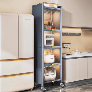 【ONE HOUSE】大洛克防塵夾縫置物櫃_固定款35寬五層(收納架 收納櫃 置物架 電器櫃 層架 廚房收納)