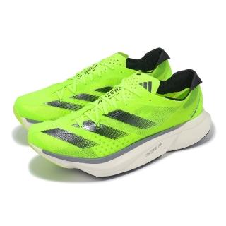 【adidas 愛迪達】競速跑鞋 Adizero Adios Pro 3 M 男鞋 螢光綠 黑 輕量 回彈 運動鞋 愛迪達(IE1052)