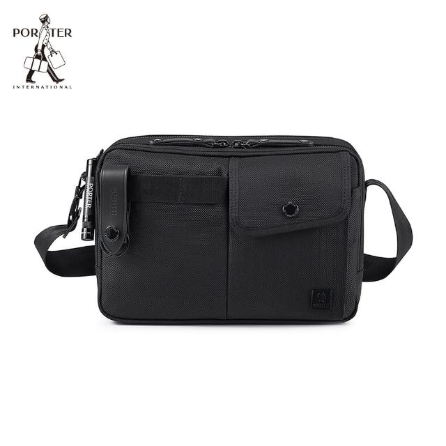 PORTER INTERNATIONAL 自信經典NEW HEAT雙層斜背包 黑