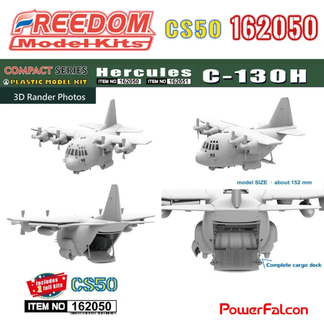 【PowerFalcon】Freedom Q版 C-130H力士型 運輸機&HE電戰機(162050 空軍 大力神 天干機 2選1組裝)