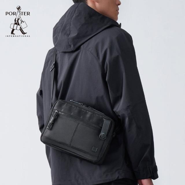 【PORTER INTERNATIONAL】自信經典NEW HEAT雙層斜背包(黑)