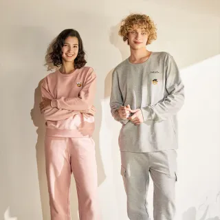 【Hang Ten】男裝-華夫格純棉品牌經典加州熊刺繡大學T(多色選)