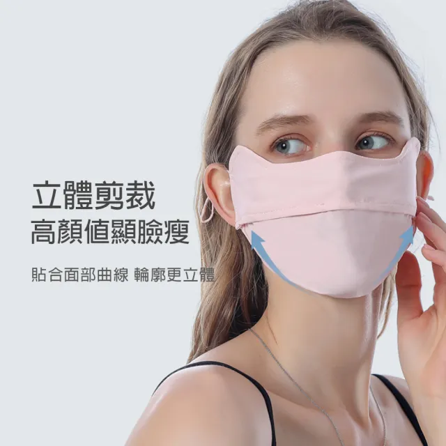 【NicoFun 愛定做】涼感冰絲 黑色口罩 加強護眼角 防曬 透氣口罩 布口罩(涼感科技 抗紫外線 可水洗 3入組)