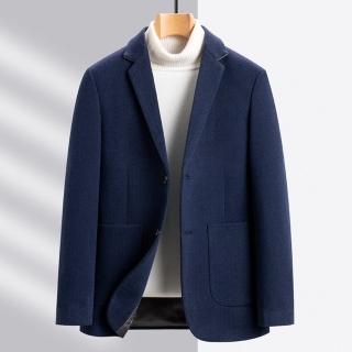【米蘭精品】現貨+預購 羊毛西裝毛呢外套(春秋保暖西服修身男外套3色74kn1)
