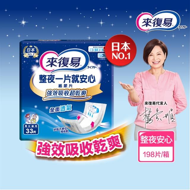 【來復易】替換式紙尿片6包/箱(整夜一片就安心33片/搭配成人紙尿褲使用)