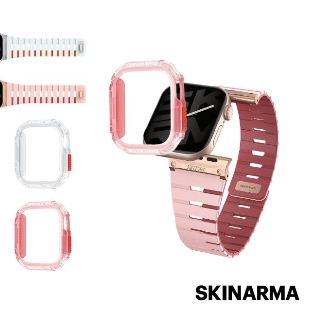 【Skinarma】Apple Watch S10 42mmGemini雙色矽膠磁吸錶帶+Atom雙色錶殼(Apple Watch錶帶組)