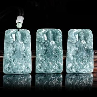 【MoonDy】項鍊 飾品 男生項鍊 翡翠項鍊 觀音 藍水 神龍 觀音像 佛像 吊墜 玉石 玉佩 保平安 護身符
