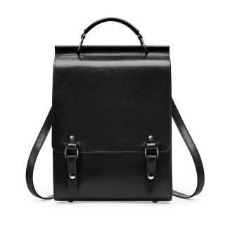 【米蘭精品】現貨+預購 後揹包真皮雙肩包(學院風牛皮簡約復古女包包3色74iy60)
