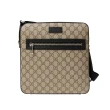 【GUCCI 古馳】GG Supreme 經典帆布牛皮邊飾胸口腰包/斜背包(多款任選)