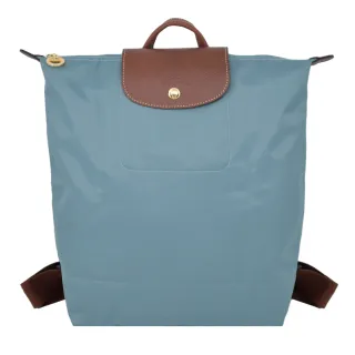【LONGCHAMP】LE PLIAGE系列再生尼龍摺疊後背包(中/尤加利綠)