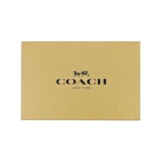 【COACH】皮革卡夾短夾鑰匙圈三件套禮盒組(星印/黑色)