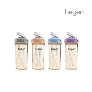 【hegen 總代理】PCTO 輕飲時光PPSU方圓型寬口吸管杯3.0 330ml(嫣粉/霧灰/沁藍/漾紫)