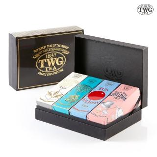 【TWG Tea】時尚茶罐四入禮盒組 伯爵金芽茶+皇后早餐茶+乘風高翔+紳士伯爵茶(紅茶 綠茶 南非國寶茶)