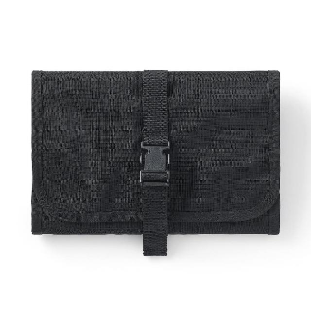 【MUJI 無印良品】尼龍網眼吊掛盥洗收納袋/黑 約21x15cm