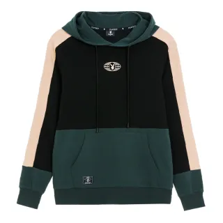 【PLAYBOY】三色拼接連帽上衣(黑色)